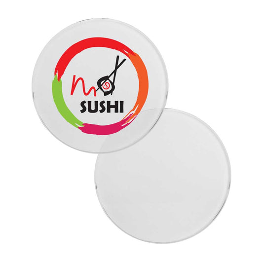 Round Glass Tea Coasters ( “Your Brand • Your Print • Your Style.” ) All printing available