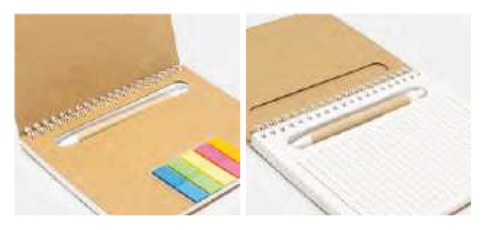 SPIRAL NOTEPAD WITH RECYCLED CARDBOARD COVERS