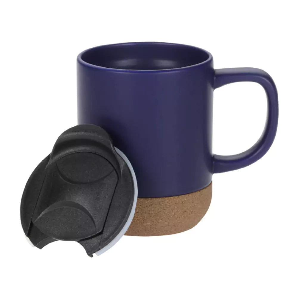 Ceramic Mugs with Lid and Cork Base 385 ml ( “Your Brand • Your Print • Your Style.” ) All printing available