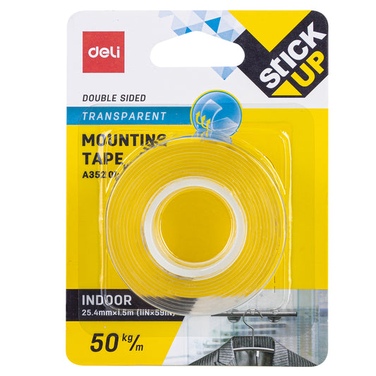 DELI DOUBLE SIDED TRANSPARENT MOUNTING TAPE A352