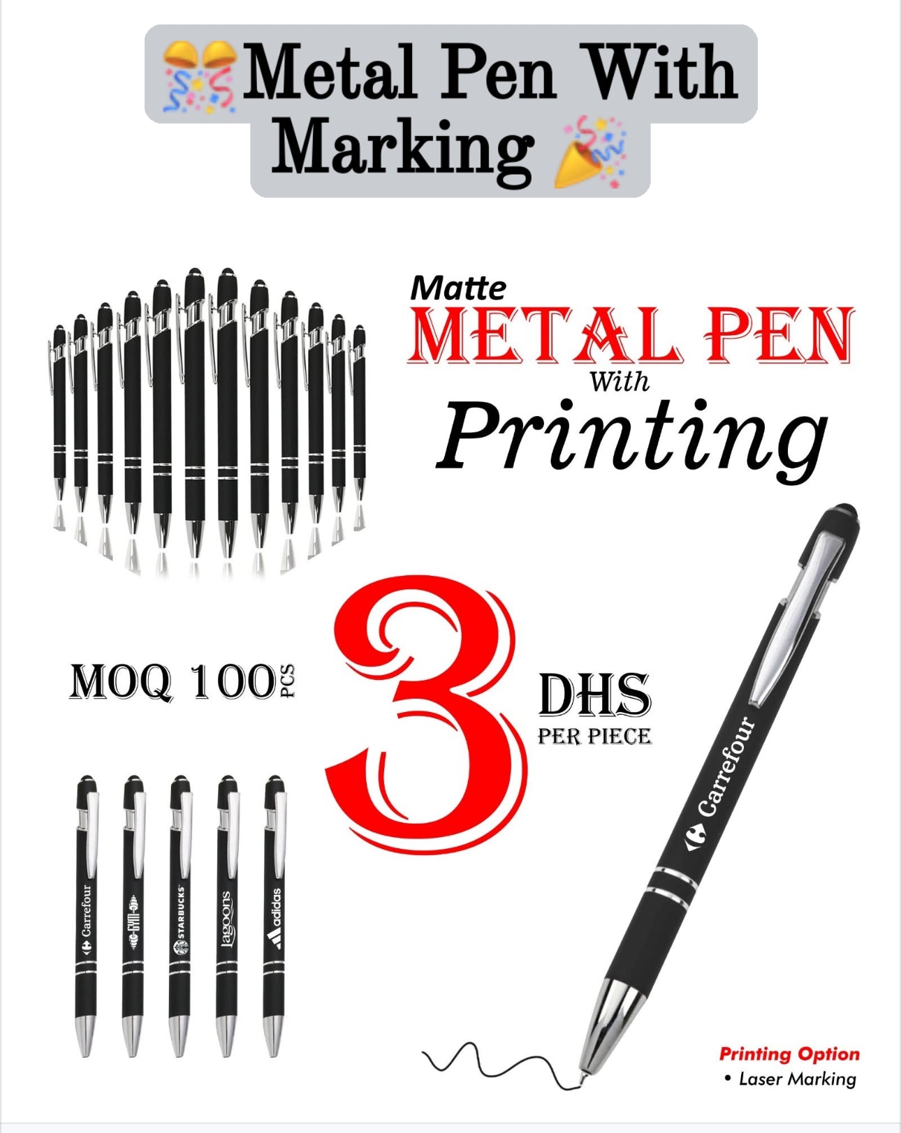 Metal Pen UV Printing