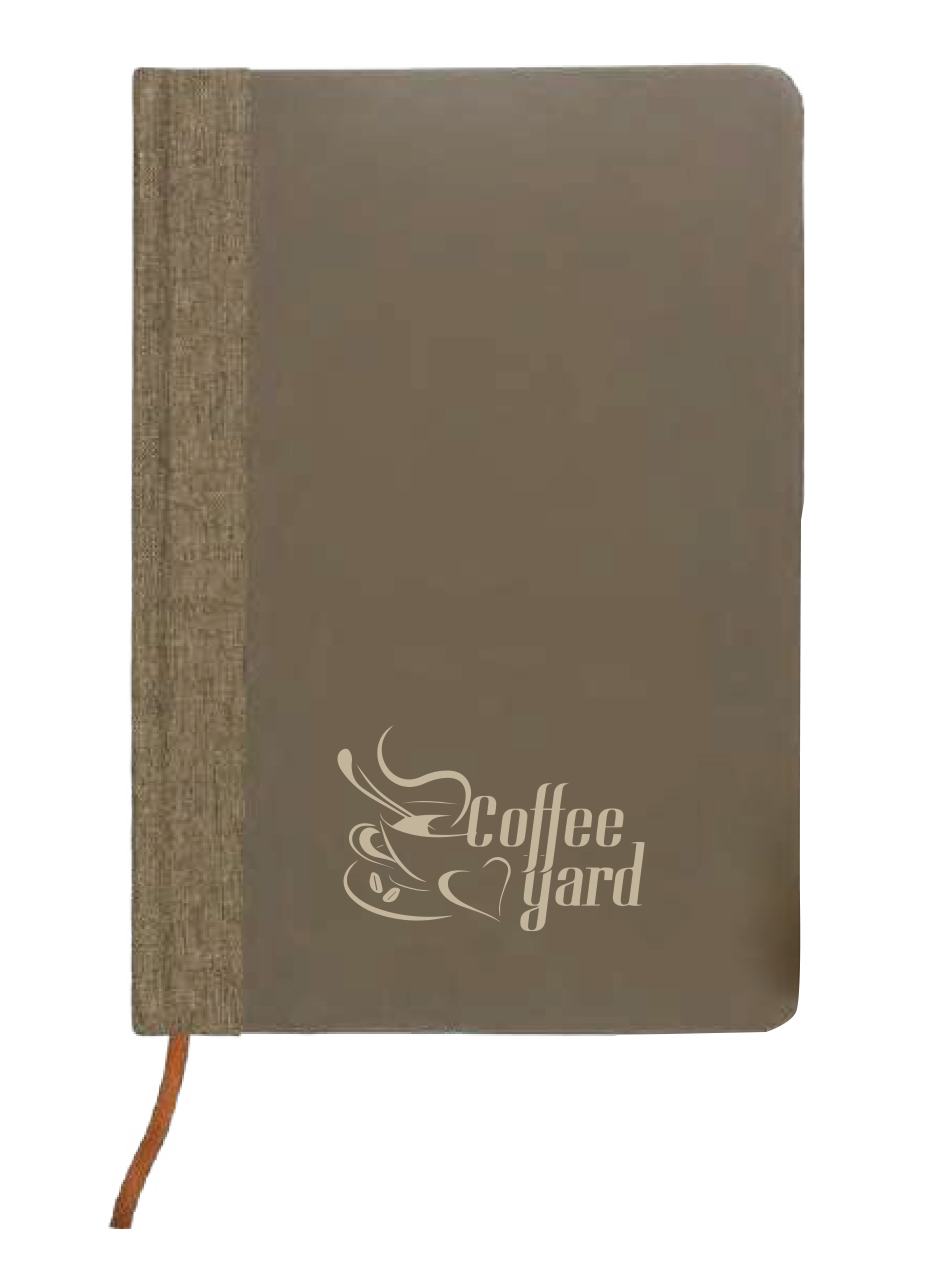 A5 SIZE HARD COVER NOTEBOOK IN COFFEE VIBER MATERIAL