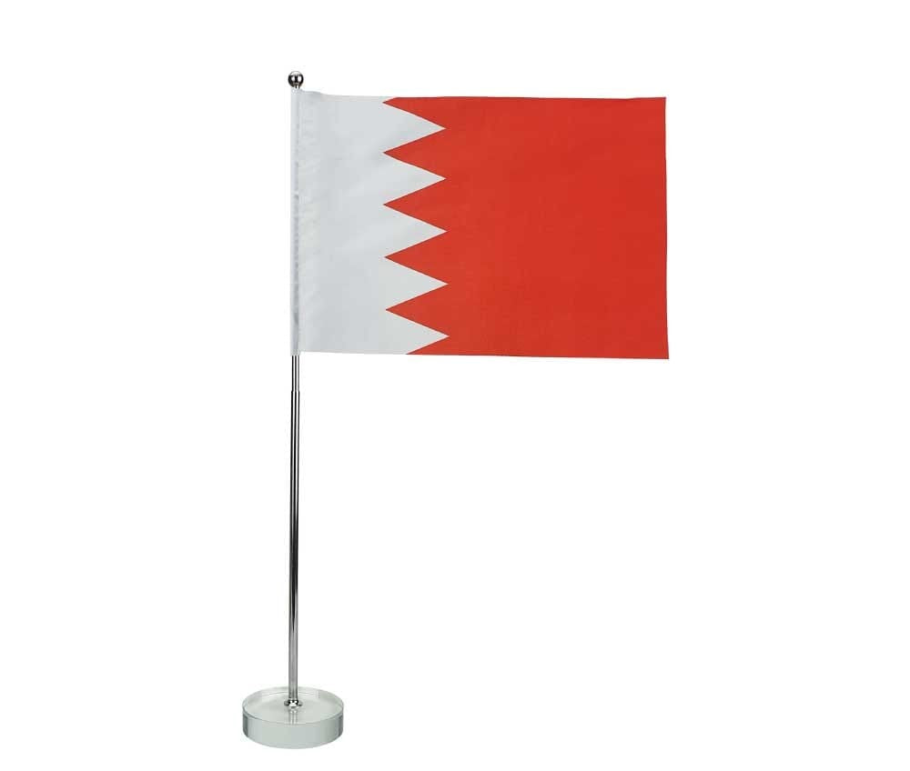 Flag with Metal Pole & Clear Glass Round Base ( “Your Brand • Your Print • Your Style.” ) All printing available
