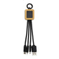 Bamboo Light Up Logo Multi-Charging Cables Type C ( “Your Brand • Your Print • Your Style.” ) All printing available