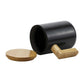 Black Ceramic Coffee Mugs with Bamboo Handle and Lid ( “Your Brand • Your Print • Your Style.” ) All printing available
