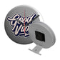 Clock Button with Stand ( “Your Brand • Your Print • Your Style.” ) All printing available