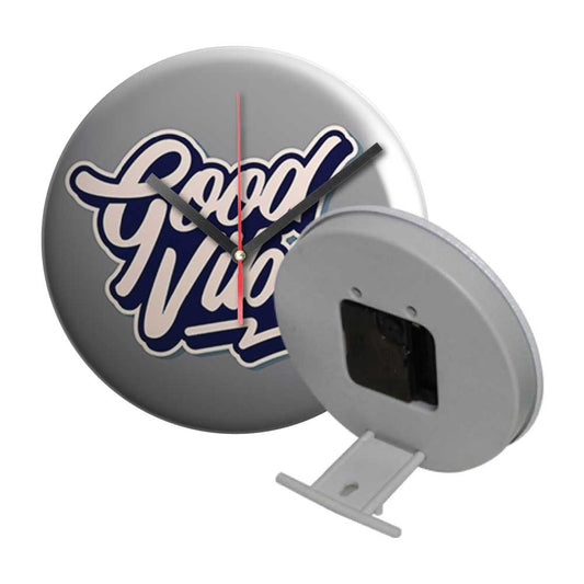 Clock Button with Stand ( “Your Brand • Your Print • Your Style.” ) All printing available