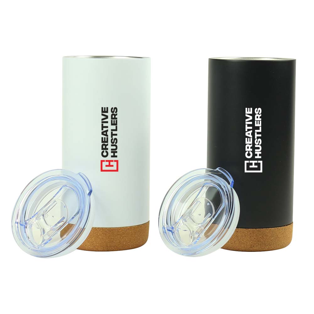 Travel Tumbler with Cork Base 450ml Stainless Steel ( “Your Brand • Your Print • Your Style.” ) All printing available