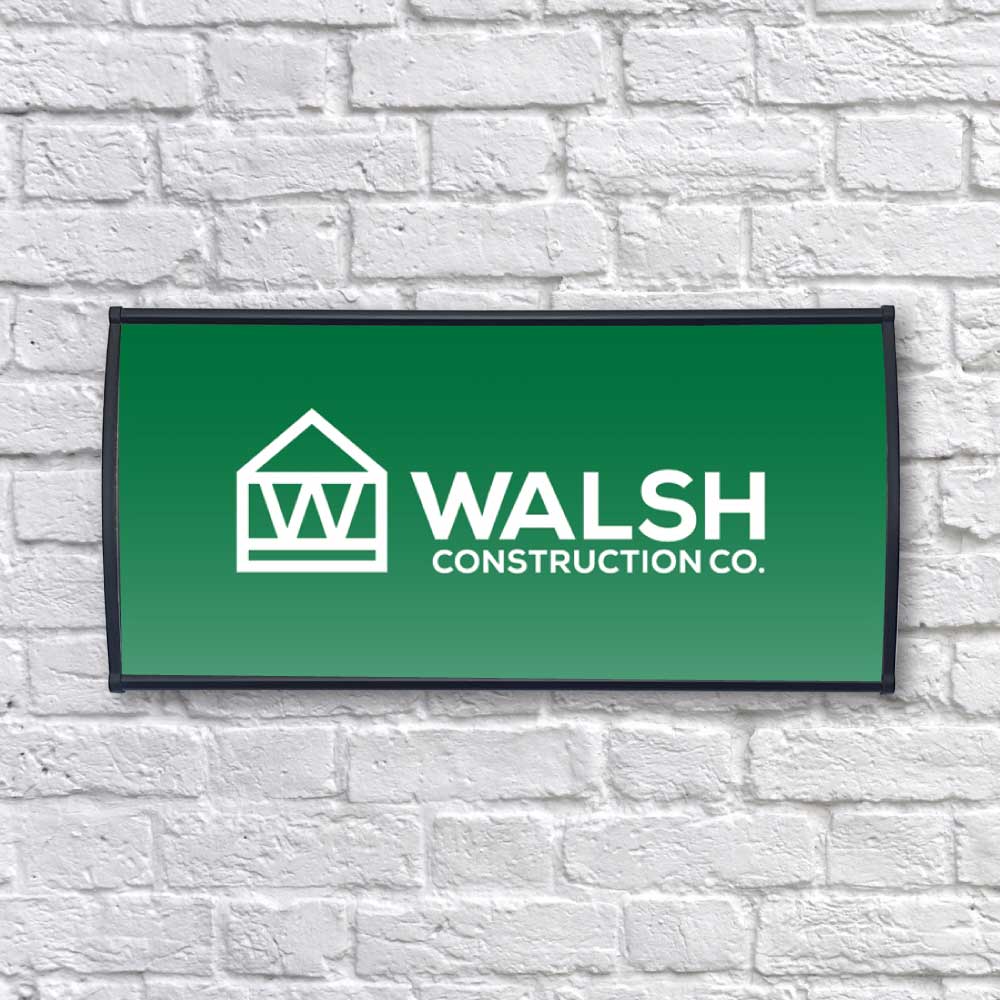 Aluminum Wall Sign Holders for Display Signage ( “Your Brand • Your Print • Your Style.” ) All printing available