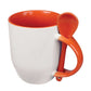 Two-Tone Ceramic Mugs with Spoon 11 oz ( “Your Brand • Your Print • Your Style.” ) All printing available