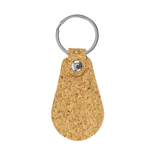 Cork PU Keychains with 32mm Metal Flat Key Ring ( “Your Brand • Your Print • Your Style.” ) All printing available