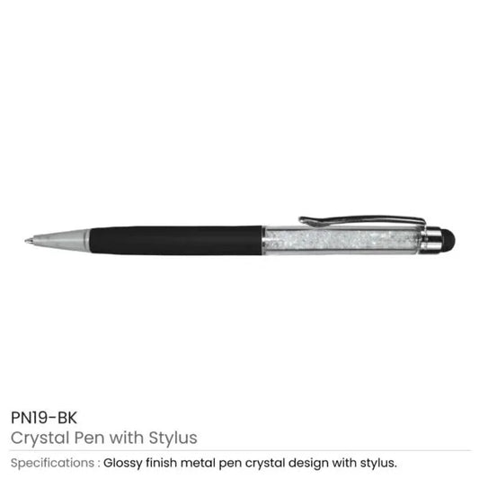 Crystal Pens with Stylus ( “Your Brand • Your Print • Your Style.” ) All printing available