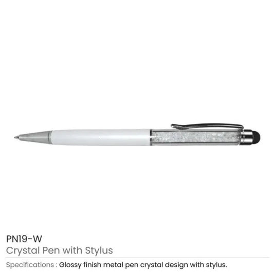 Crystal Pens with Stylus ( “Your Brand • Your Print • Your Style.” ) All printing available