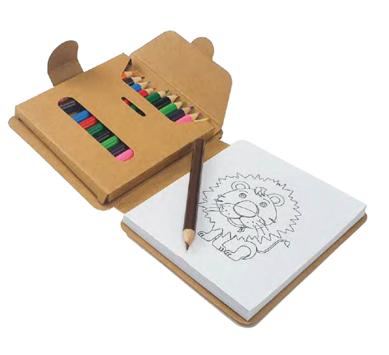 ECO FRIENDLY DRAWING PAD WITH COLORED PENCILS