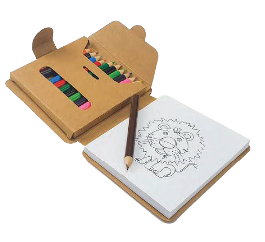 ECO FRIENDLY DRAWING PAD WITH COLORED PENCILS