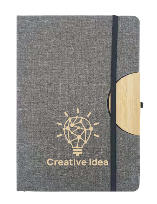 FABRIC COVER NOTEBOOK WITH A TOUCH OF BAMBOO MATERIAL