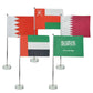 Flag with Metal Pole & Clear Glass Round Base ( “Your Brand • Your Print • Your Style.” ) All printing available