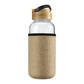 Glass Bottles with Bamboo Lid and Eco Sleeve, 1 liter ( “Your Brand • Your Print • Your Style.” ) All printing available