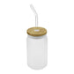 Glass Bottle with Straw and Bamboo Lid 455 ml Capacity ( “Your Brand • Your Print • Your Style.” ) All printing available
