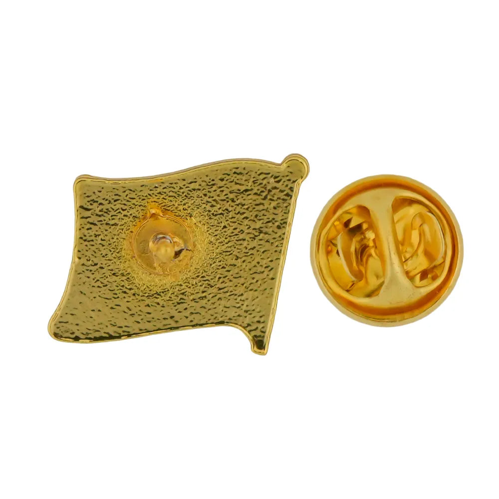 Gold Plated Flag Pin Badges with Butterfly Clutch ( “Your Brand • Your Print • Your Style.” ) All printing available