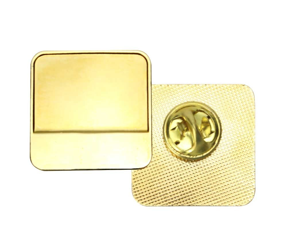 Square Metal Badges with Butterfly Clutch ( “Your Brand • Your Print • Your Style.” ) All printing available