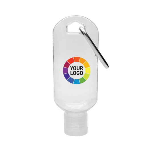 Hand Sanitizer Gel with Carabiner Clip ( “Your Brand • Your Print • Your Style.” ) All printing available