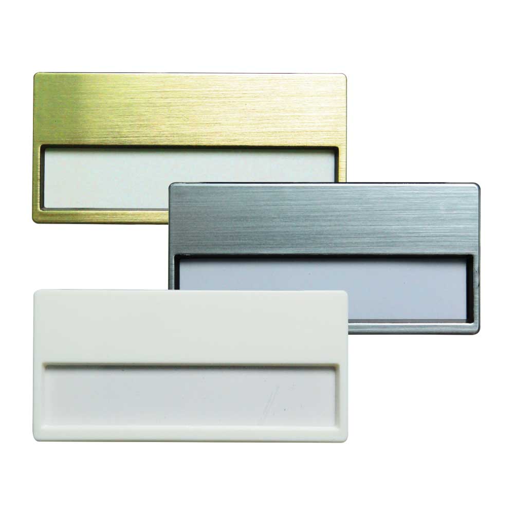 Insert Name Badges ( “Your Brand • Your Print • Your Style.” ) All printing available