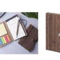 NOTEPAD IN WOOD LIKE DESIGN. RECYCLED CARDBOARD BALL PEN INCLUDED