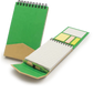 RECYCLED SPIRAL NOTEPAD WITH STICKY NOTES AND PEN IN A MAGNETIC