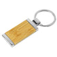 Rectangular Bamboo and Metal Keychains 32mm ( “Your Brand • Your Print • Your Style.” ) All printing available