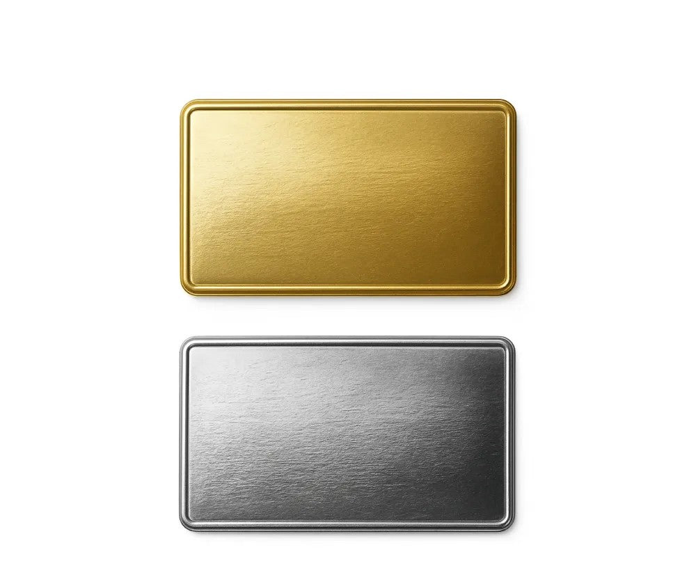 Rectangular Flat Metal Badges with Magnet Attachment ( “Your Brand • Your Print • Your Style.” ) All printing available