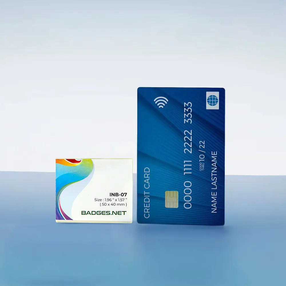 Reusable Acrylic Name Badges with Attachment ( “Your Brand • Your Print • Your Style.” ) All printing available