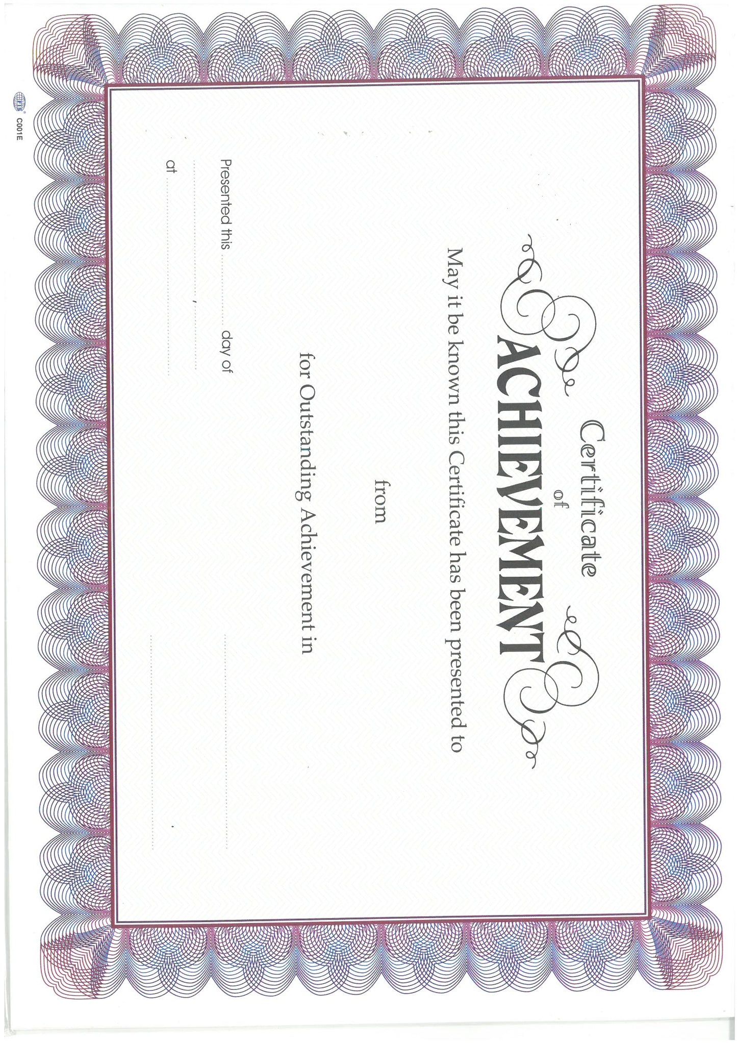 FIS CERTIFICATE PAPER  10 PCS IN PACKET