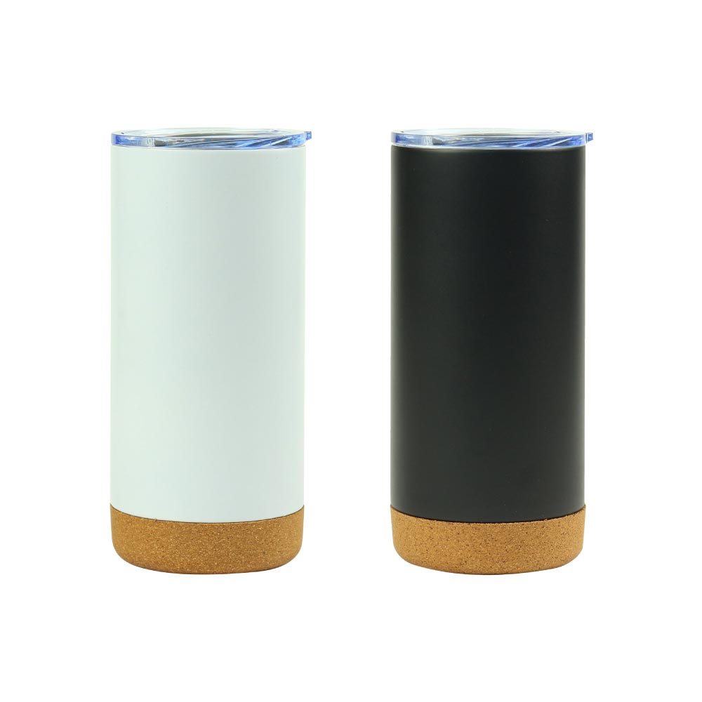 Travel Tumbler with Cork Base 450ml Stainless Steel ( “Your Brand • Your Print • Your Style.” ) All printing available