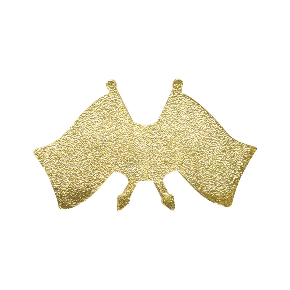 Twin Flag Metal Badges Golden Imprint Your Country Flag ( “Your Brand • Your Print • Your Style.” ) All printing available