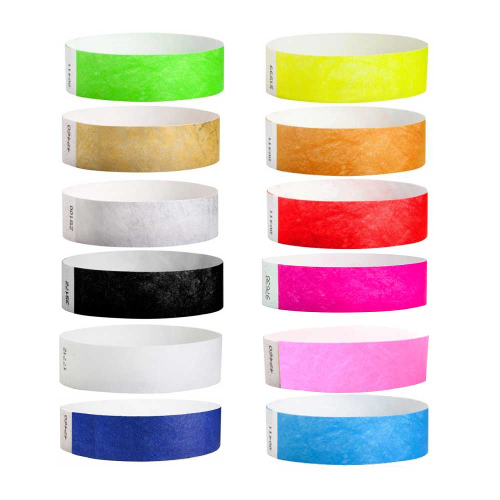 Tyvek Wristbands Waterproof, Adjustable, Adhesive ( “Your Brand • Your Print • Your Style.” ) All printing available