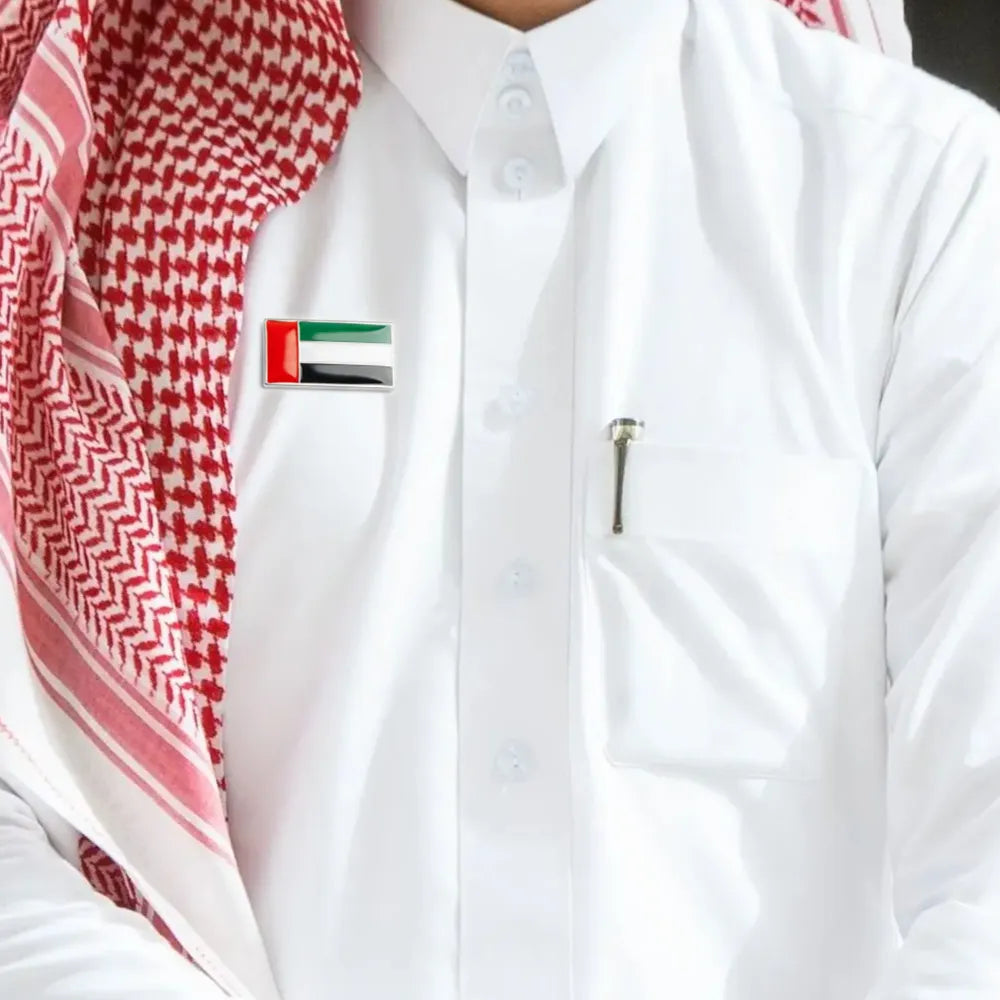 UAE Flag Metal Badges Rectangle with Magnet Attachment ( “Your Brand • Your Print • Your Style.” ) All printing available