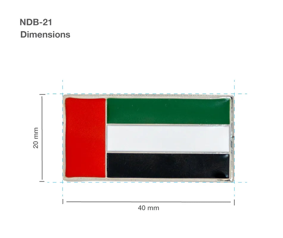 UAE Flag Metal Badges Rectangle with Magnet Attachment ( “Your Brand • Your Print • Your Style.” ) All printing available