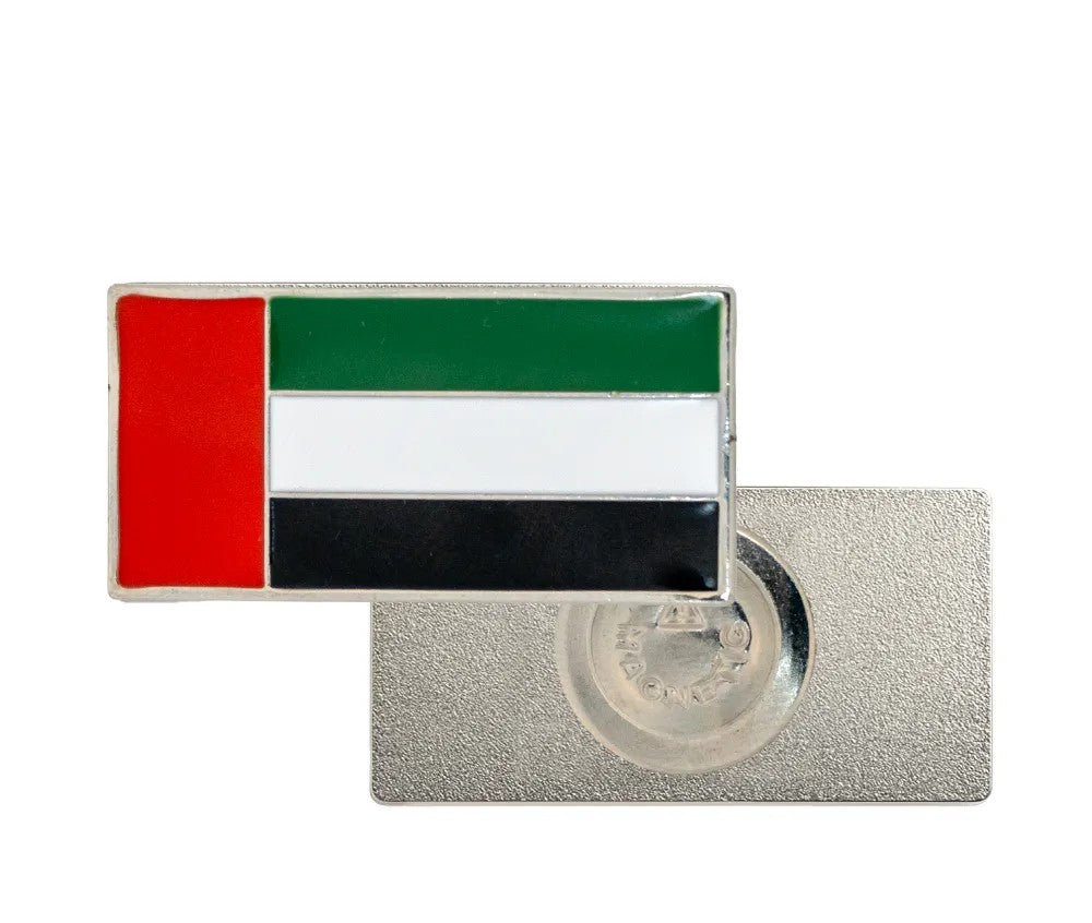 UAE Flag Metal Badges Rectangle with Magnet Attachment ( “Your Brand • Your Print • Your Style.” ) All printing available