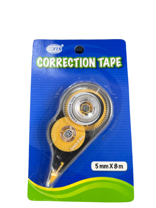 Correction tape in packaging with blue and green design