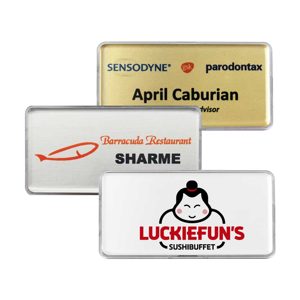 Lens Cover Name Badges ( “Your Brand • Your Print • Your Style.” ) All printing available