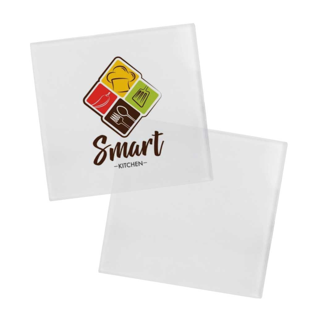 Square Glass Tea Coasters ( “Your Brand • Your Print • Your Style.” ) All printing available