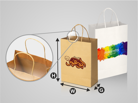 Kraft Shopping Bag (White) Top Fold (1000PCS)