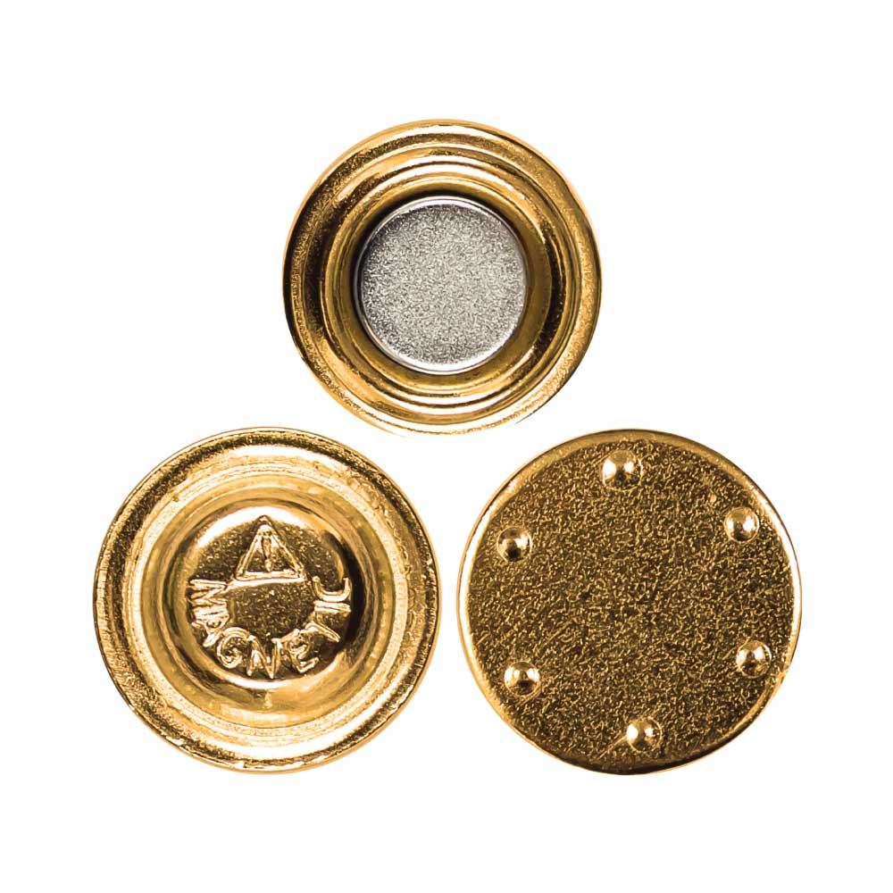 Gold Plated Round Button Magnets ( “Your Brand • Your Print • Your Style.” ) All printing available